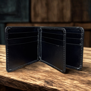 Classic Black Leather Bi-Fold Wallet