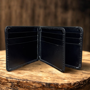 Classic Black Leather Bi-Fold Wallet