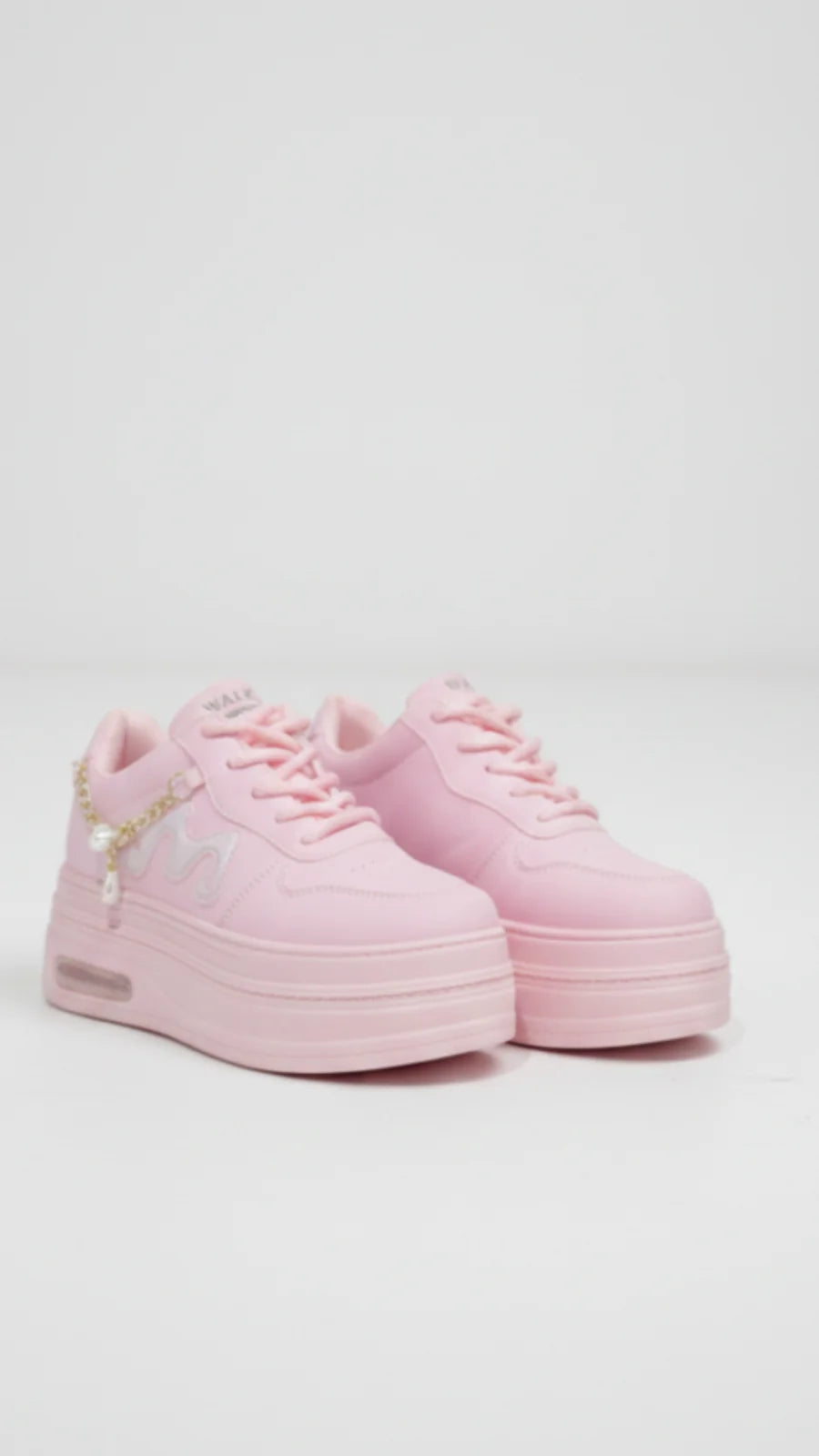 All Pink Chunky Sole Sneakers for Women