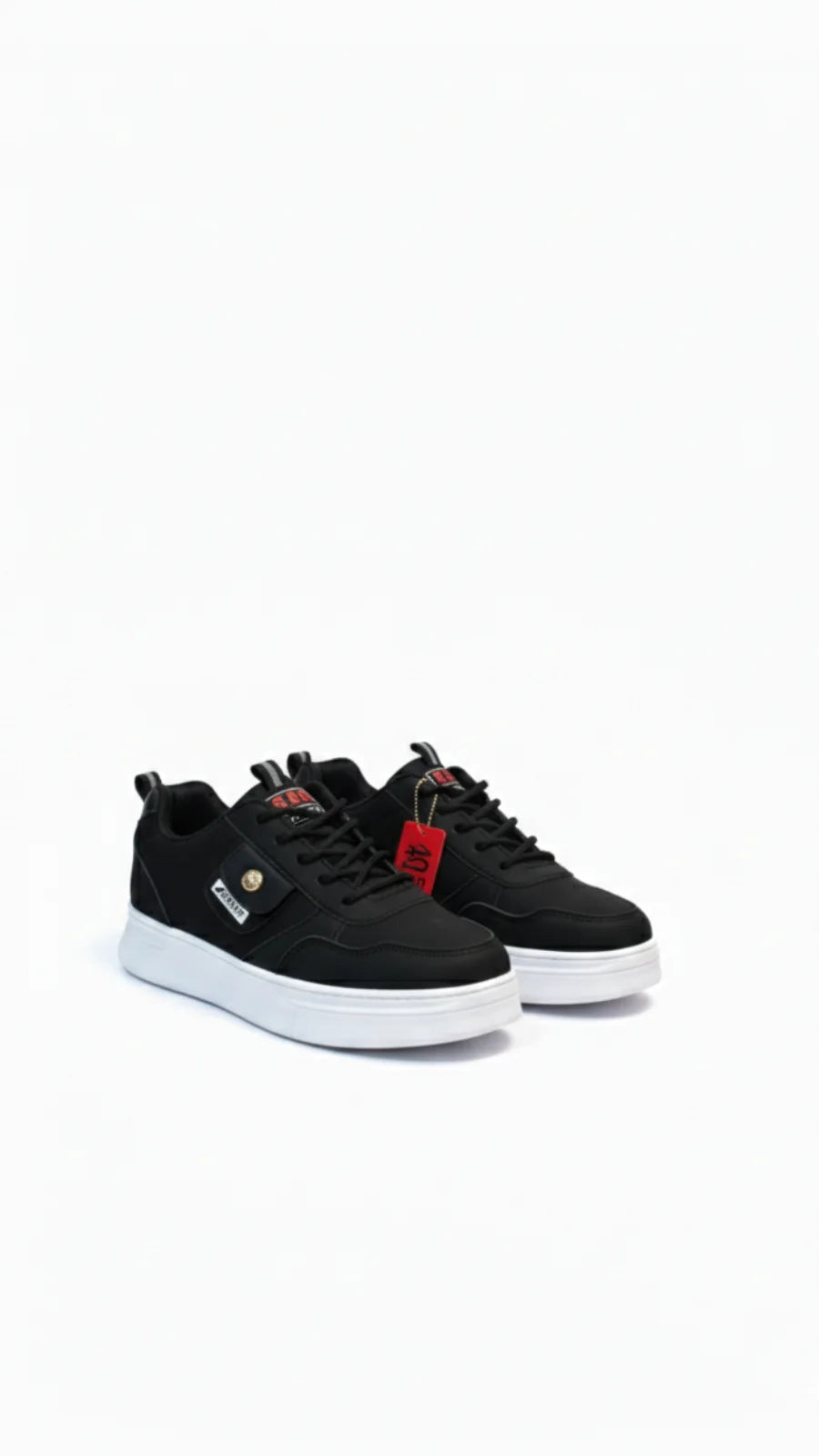 Premium Black Casual Sneakers for Women – Lightweight Comfort with White Sole