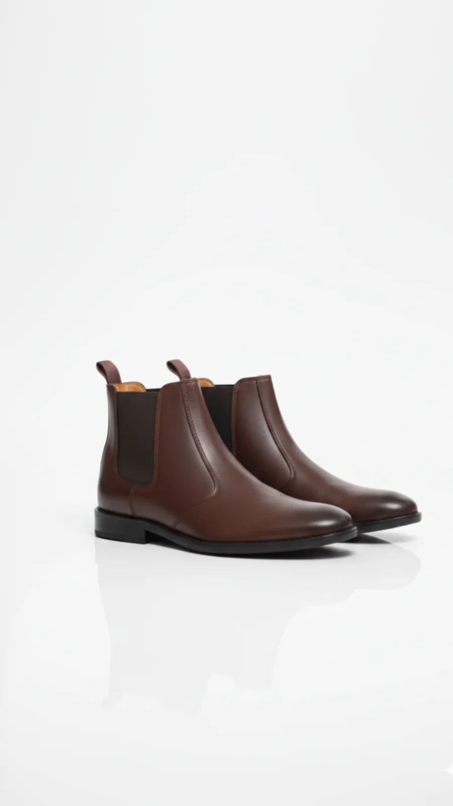 Brown Leather Chelsea Boots