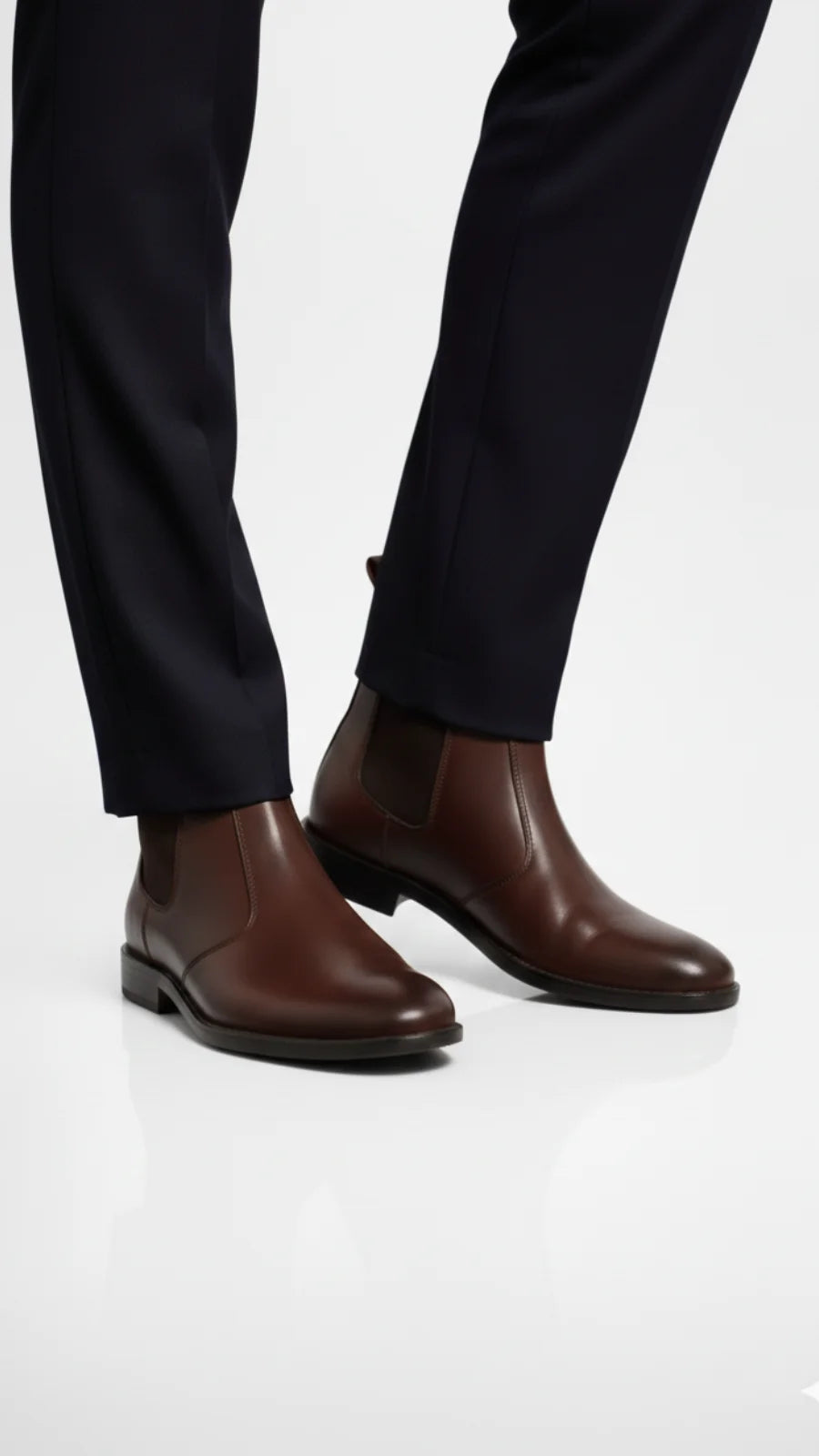 Brown Leather Chelsea Boots