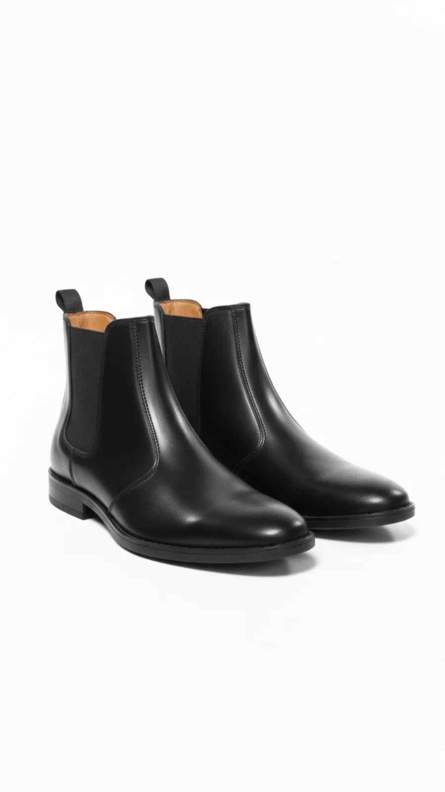 Black Leather Chelsea Boots