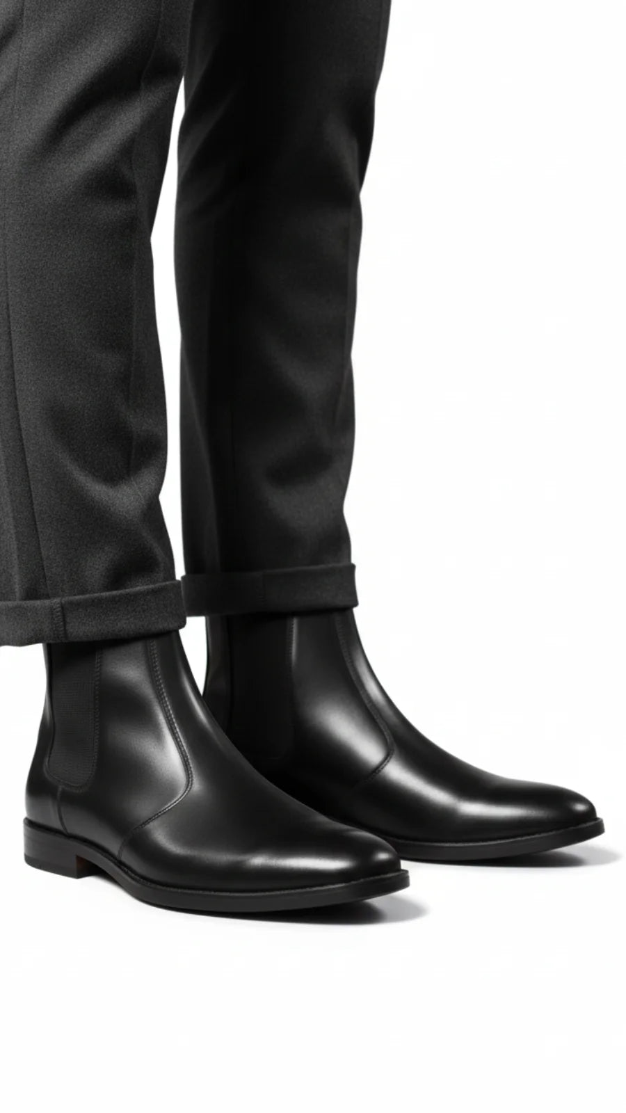 Black Leather Chelsea Boots