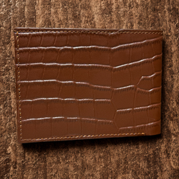 Premium Brown Croco-Textured Leather Wallet