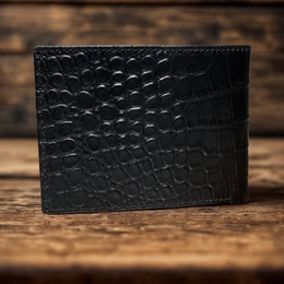 Elite Croc-Texture Genuine Leather Wallet