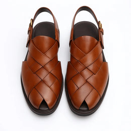 Classic Brown Leather Peshawari Sandal – Traditional & Stylish