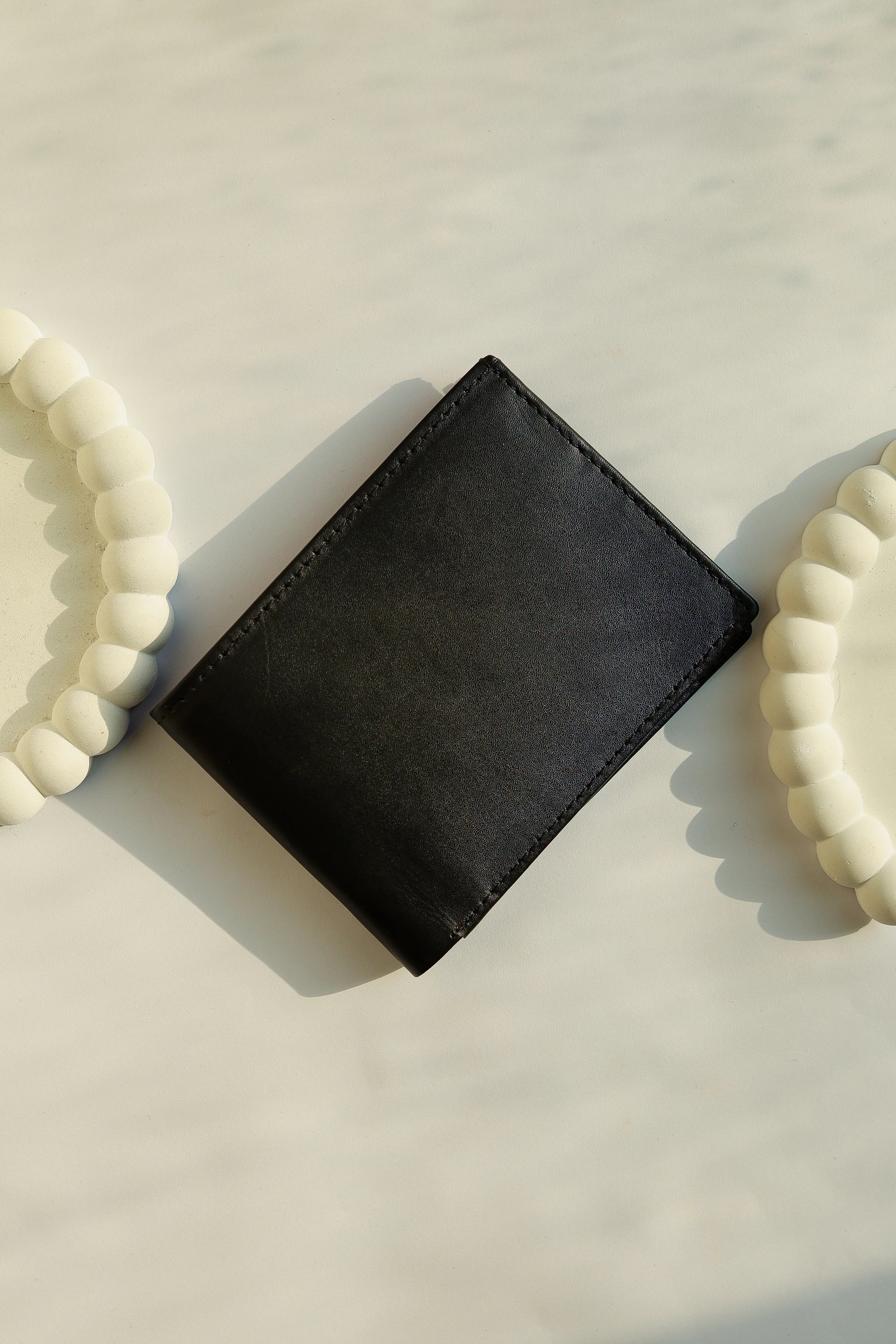 Black Leather Bi-Fold Wallet