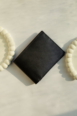 Classic Black Leather Bi-Fold Wallet