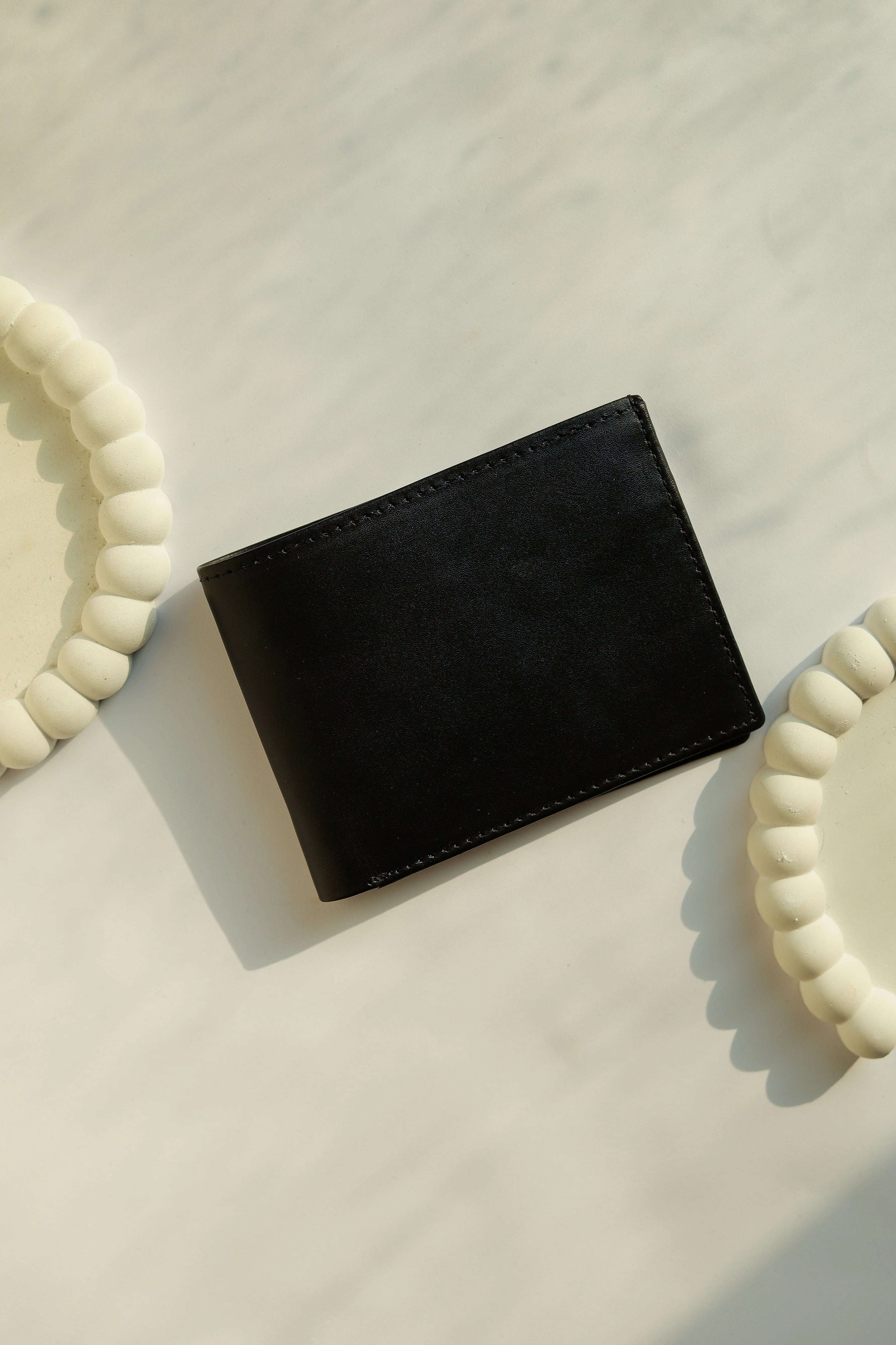 Black Leather Bi-Fold Wallet