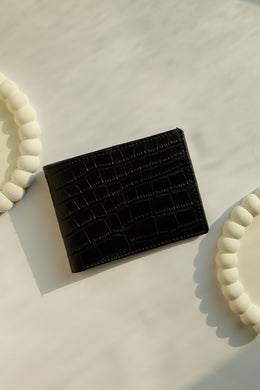 Elite Croc-Texture Genuine Leather Wallet