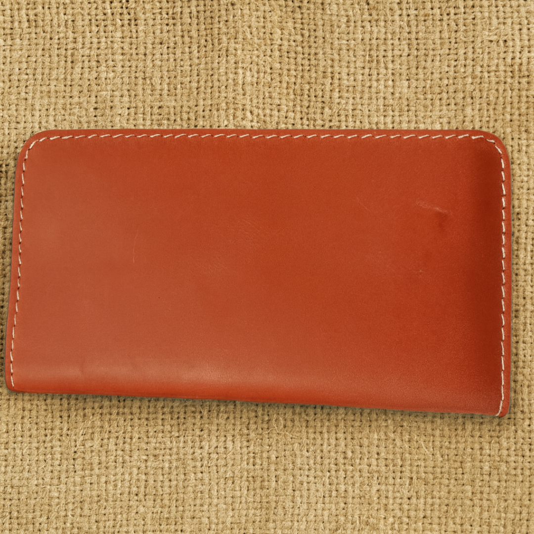 Premium Handcrafted Leather Card Wallet – Rust Red