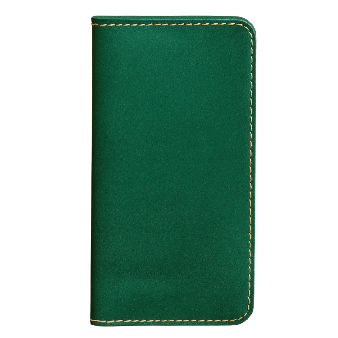 Handcrafted Teal Leather Snap Closure Wallet