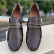 Classic Brown Leather Penny Loafers for Men