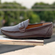 Classic Brown Leather Penny Loafers for Men