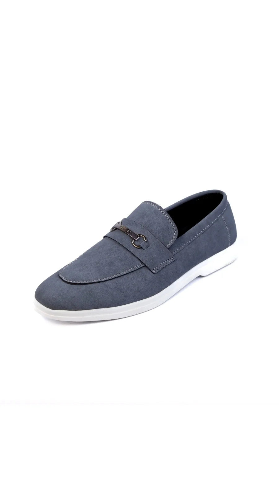 Grey Suede Leather Loafers
