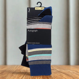 Autograph 3 Pack Merino Wool Blend Socks