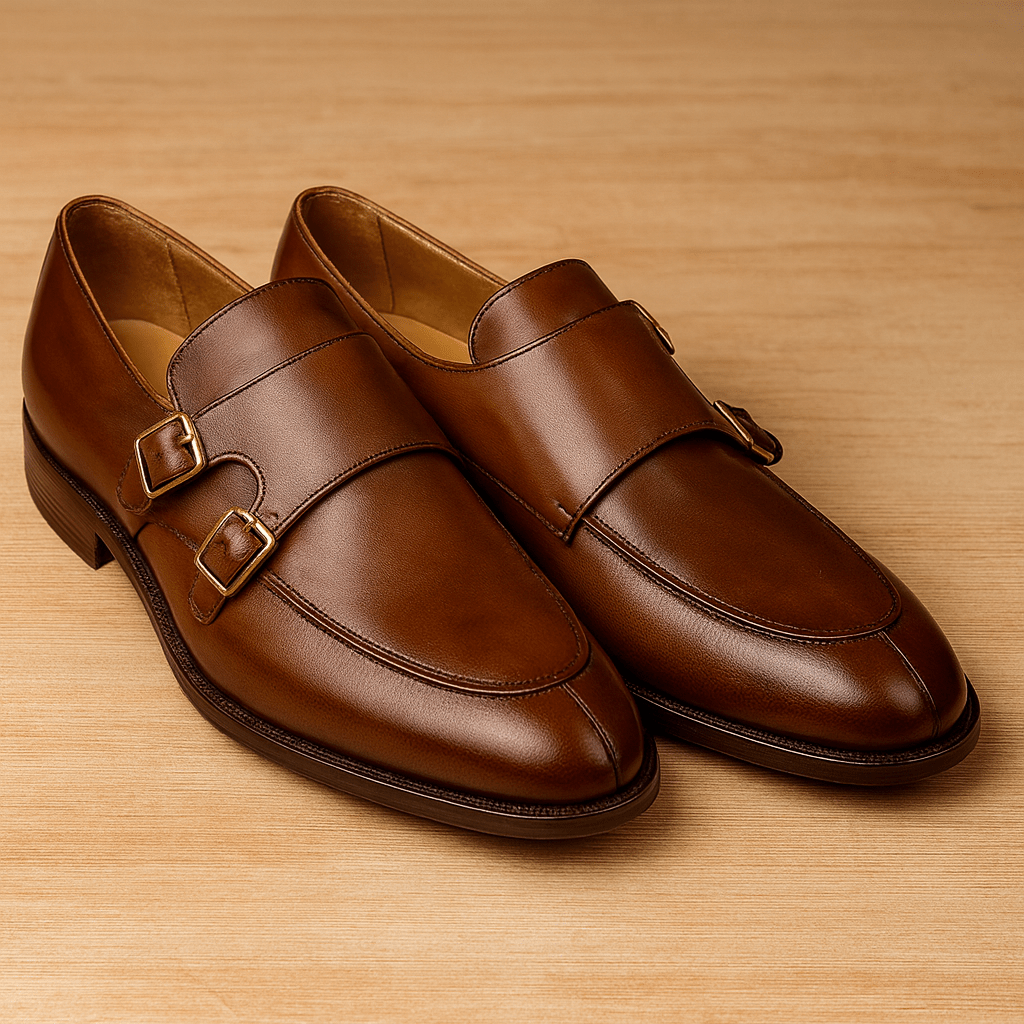 Classic Leather Double Monk Strap Shoes – Chestnut Brown - AlifdukanAlifdukan types here :)