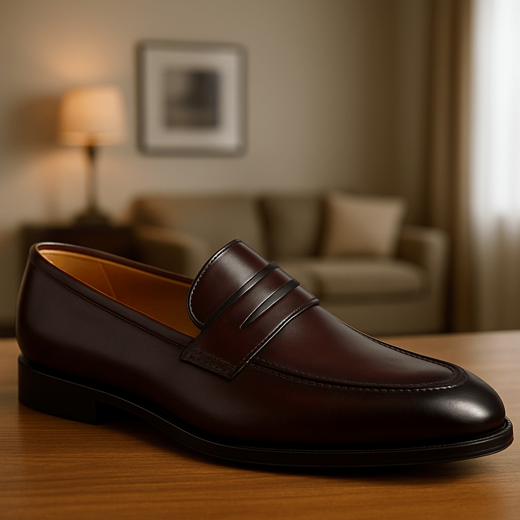 Classic Leather Penny Loafers – Oxblood Brown 