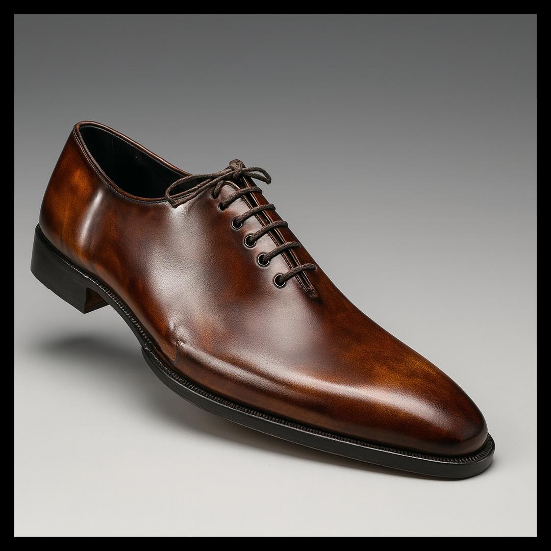 "Handcrafted Brown Leather Oxford Shoes – Polished Elegance"
