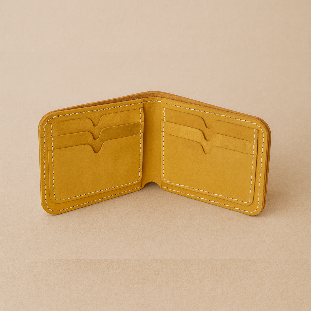 Handcrafted Tan Leather Bi-Fold Wallet